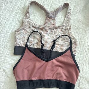 Women's Mauve and Black Sports Bra Set